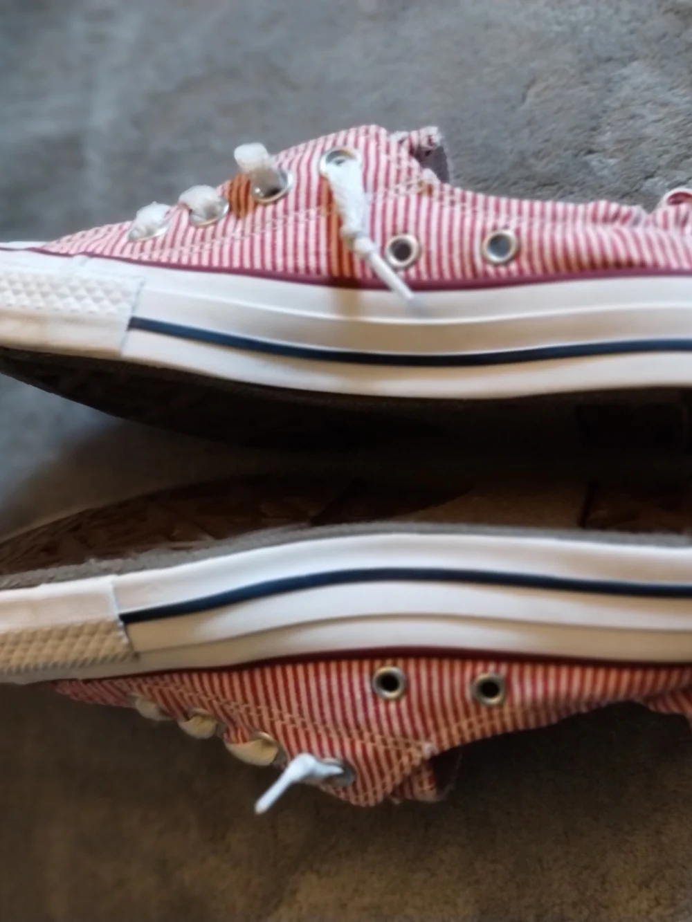Converse All Star Red White Blue Striped Slip-On Sneakers Women's 6 - Picture 5 of 9